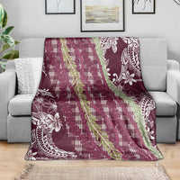 Burgundy Palaka Hawaii Leis Blanket Hawaiian-plaid Elegant Tropical Vibes LT14 - Polynesian Pride