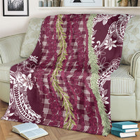 Burgundy Palaka Hawaii Leis Blanket Hawaiian-plaid Elegant Tropical Vibes LT14 - Polynesian Pride