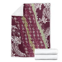 Burgundy Palaka Hawaii Leis Blanket Hawaiian-plaid Elegant Tropical Vibes LT14 - Polynesian Pride