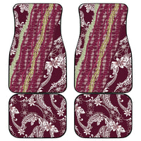 Burgundy Palaka Hawaii Leis Car Mats Hawaiian-plaid Elegant Tropical Vibes LT14 - Polynesian Pride