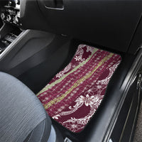 Burgundy Palaka Hawaii Leis Car Mats Hawaiian-plaid Elegant Tropical Vibes LT14 - Polynesian Pride