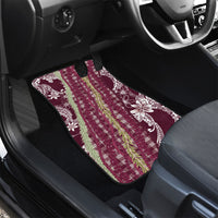 Burgundy Palaka Hawaii Leis Car Mats Hawaiian-plaid Elegant Tropical Vibes LT14 - Polynesian Pride