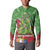 Kakapo New Zealand Christmas Button Sweatshirt Meri Kirihimete Pohutukawa - Green Color