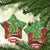 Kakapo New Zealand Christmas Ceramic Ornament Meri Kirihimete Pohutukawa - Green Color