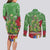 Kakapo New Zealand Christmas Couples Matching Long Sleeve Bodycon Dress and Long Sleeve Button Shirt Meri Kirihimete Pohutukawa - Green Color