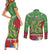 Kakapo New Zealand Christmas Couples Matching Short Sleeve Bodycon Dress and Long Sleeve Button Shirt Meri Kirihimete Pohutukawa - Green Color