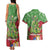 Kakapo New Zealand Christmas Couples Matching Tank Maxi Dress and Hawaiian Shirt Meri Kirihimete Pohutukawa - Green Color