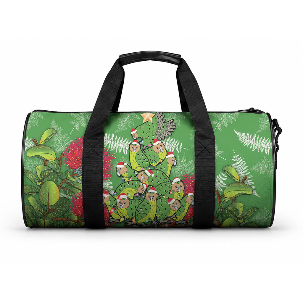 Kakapo New Zealand Christmas Duffle Bag Meri Kirihimete Pohutukawa - Green Color LT14 One size Green - Polynesian Pride