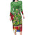 Kakapo New Zealand Christmas Family Matching Long Sleeve Bodycon Dress and Hawaiian Shirt Meri Kirihimete Pohutukawa - Green Color