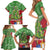 Kakapo New Zealand Christmas Family Matching Short Sleeve Bodycon Dress and Hawaiian Shirt Meri Kirihimete Pohutukawa - Green Color