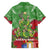 Kakapo New Zealand Christmas Family Matching Short Sleeve Bodycon Dress and Hawaiian Shirt Meri Kirihimete Pohutukawa - Green Color