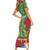 Kakapo New Zealand Christmas Family Matching Short Sleeve Bodycon Dress and Hawaiian Shirt Meri Kirihimete Pohutukawa - Green Color