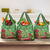 Kakapo New Zealand Christmas Grocery Bag Meri Kirihimete Pohutukawa - Green Color