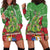 Kakapo New Zealand Christmas Hoodie Dress Meri Kirihimete Pohutukawa - Green Color