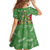 Kakapo New Zealand Christmas Kid Short Sleeve Dress Meri Kirihimete Pohutukawa - Green Color