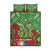 Kakapo New Zealand Christmas Quilt Bed Set Meri Kirihimete Pohutukawa - Green Color