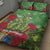 Kakapo New Zealand Christmas Quilt Bed Set Meri Kirihimete Pohutukawa - Green Color