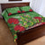 Kakapo New Zealand Christmas Quilt Bed Set Meri Kirihimete Pohutukawa - Green Color