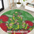 Kakapo New Zealand Christmas Round Carpet Meri Kirihimete Pohutukawa - Green Color