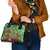 Kakapo New Zealand Christmas Shoulder Handbag Meri Kirihimete Pohutukawa - Green Color