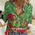 Kakapo New Zealand Christmas Women Casual Shirt Meri Kirihimete Pohutukawa - Green Color