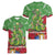 Kakapo New Zealand Christmas Women V-Neck T-Shirt Meri Kirihimete Pohutukawa - Green Color