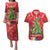 Kakapo New Zealand Christmas Couples Matching Puletasi and Hawaiian Shirt Meri Kirihimete Pohutukawa - Red Color