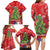 Kakapo New Zealand Christmas Family Matching Long Sleeve Bodycon Dress and Hawaiian Shirt Meri Kirihimete Pohutukawa - Red Color