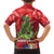 Kakapo New Zealand Christmas Family Matching Off Shoulder Short Dress and Hawaiian Shirt Meri Kirihimete Pohutukawa - Red Color