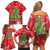 Kakapo New Zealand Christmas Family Matching Off Shoulder Short Dress and Hawaiian Shirt Meri Kirihimete Pohutukawa - Red Color