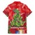 Kakapo New Zealand Christmas Family Matching Off Shoulder Short Dress and Hawaiian Shirt Meri Kirihimete Pohutukawa - Red Color