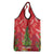 Kakapo New Zealand Christmas Grocery Bag Meri Kirihimete Pohutukawa - Red Color