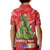 Kakapo New Zealand Christmas Kid Polo Shirt Meri Kirihimete Pohutukawa - Red Color