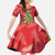 Kakapo New Zealand Christmas Kid Short Sleeve Dress Meri Kirihimete Pohutukawa - Red Color