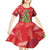 Kakapo New Zealand Christmas Kid Short Sleeve Dress Meri Kirihimete Pohutukawa - Red Color