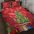 Kakapo New Zealand Christmas Quilt Bed Set Meri Kirihimete Pohutukawa - Red Color