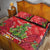 Kakapo New Zealand Christmas Quilt Bed Set Meri Kirihimete Pohutukawa - Red Color