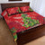 Kakapo New Zealand Christmas Quilt Bed Set Meri Kirihimete Pohutukawa - Red Color