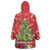 Kakapo New Zealand Christmas Wearable Blanket Hoodie Meri Kirihimete Pohutukawa - Red Color