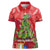 Kakapo New Zealand Christmas Women Polo Shirt Meri Kirihimete Pohutukawa - Red Color