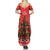 Kiwi New Zealand Christmas Family Matching Summer Maxi Dress and Hawaiian Shirt Meri Kirihimete Silver Fern - Red Color