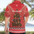 Kiwi New Zealand Christmas Hawaiian Shirt Meri Kirihimete Silver Fern - Red Color