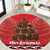 Kiwi New Zealand Christmas Round Carpet Meri Kirihimete Silver Fern - Red Color