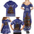 Kiwi New Zealand Christmas Family Matching Summer Maxi Dress and Hawaiian Shirt Meri Kirihimete Silver Fern - Blue Color