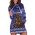 Kiwi New Zealand Christmas Hoodie Dress Meri Kirihimete Silver Fern - Blue Color