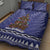 Kiwi New Zealand Christmas Quilt Bed Set Meri Kirihimete Silver Fern - Blue Color