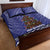 Kiwi New Zealand Christmas Quilt Bed Set Meri Kirihimete Silver Fern - Blue Color