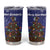 Kiwi New Zealand Christmas Tumbler Cup Meri Kirihimete Silver Fern - Blue Color