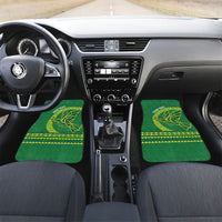 Fiji Tailevu Rugby Personalised Car Mats Go Dove Nation Fijian Tapa LT14 Set 2pcs - Front Green - Polynesian Pride