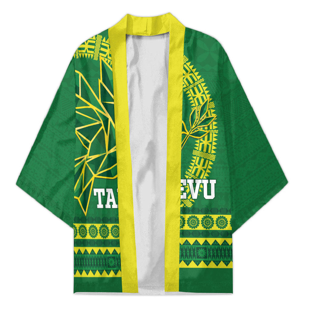 Fiji Tailevu Rugby Personalised Kimono Go Dove Nation Fijian Tapa LT14 Unisex Green - Polynesian Pride